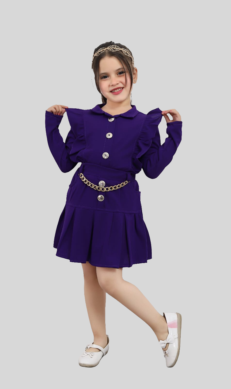 Purple Royal Chic Pleated Set