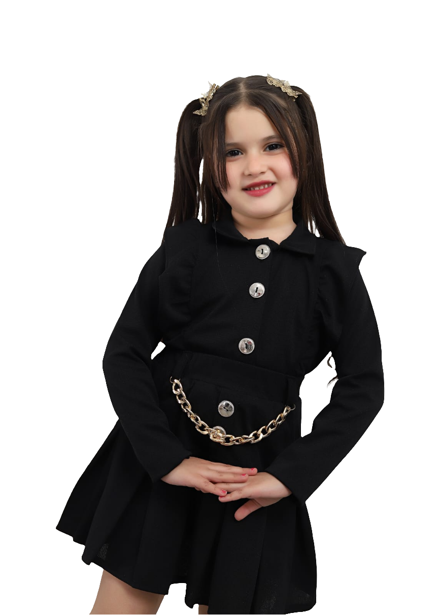 Black Royal Chic Pleated Set