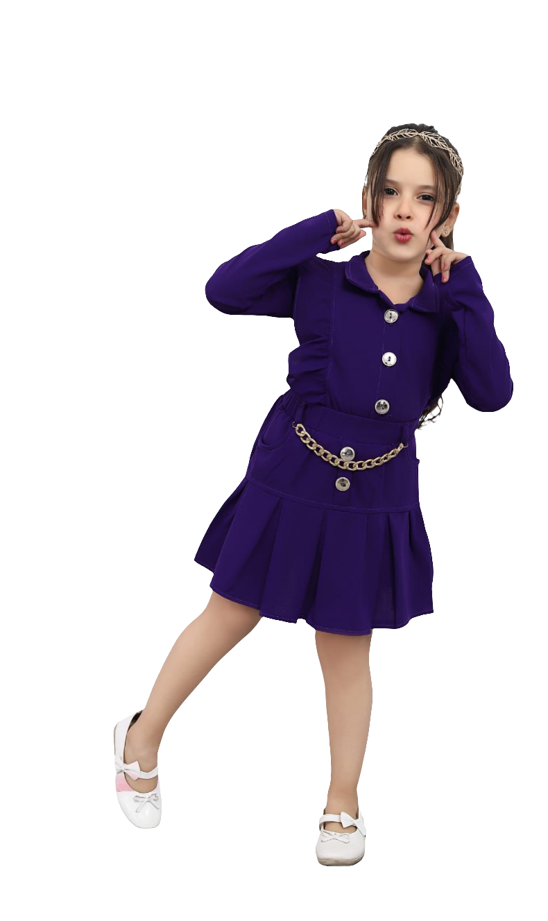 Purple Royal Chic Pleated Set