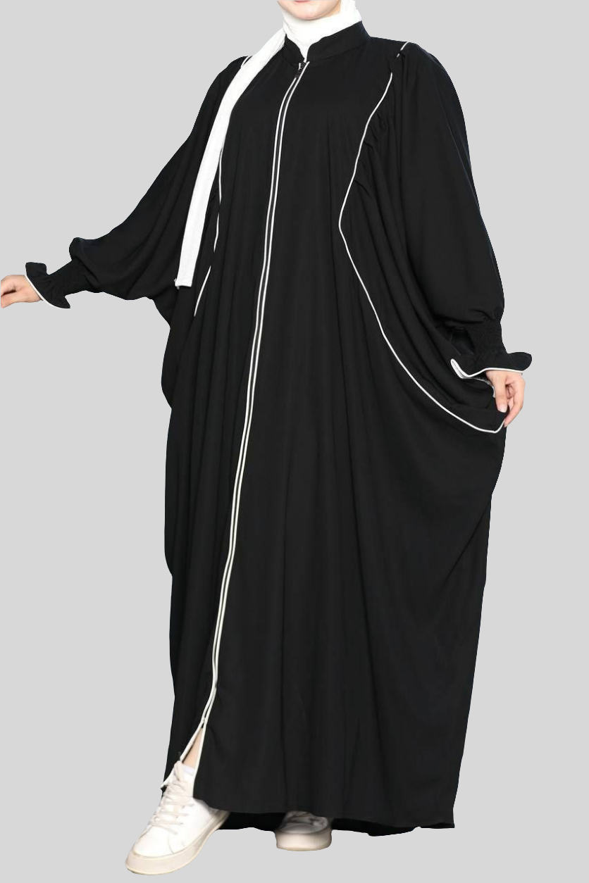 Black Khaliji Simple Abaya