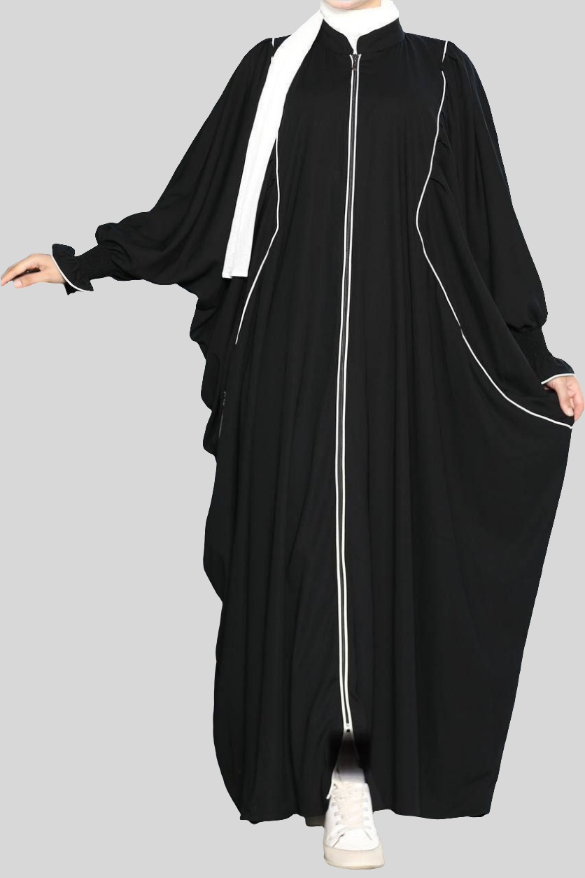 Black Khaliji Simple Abaya