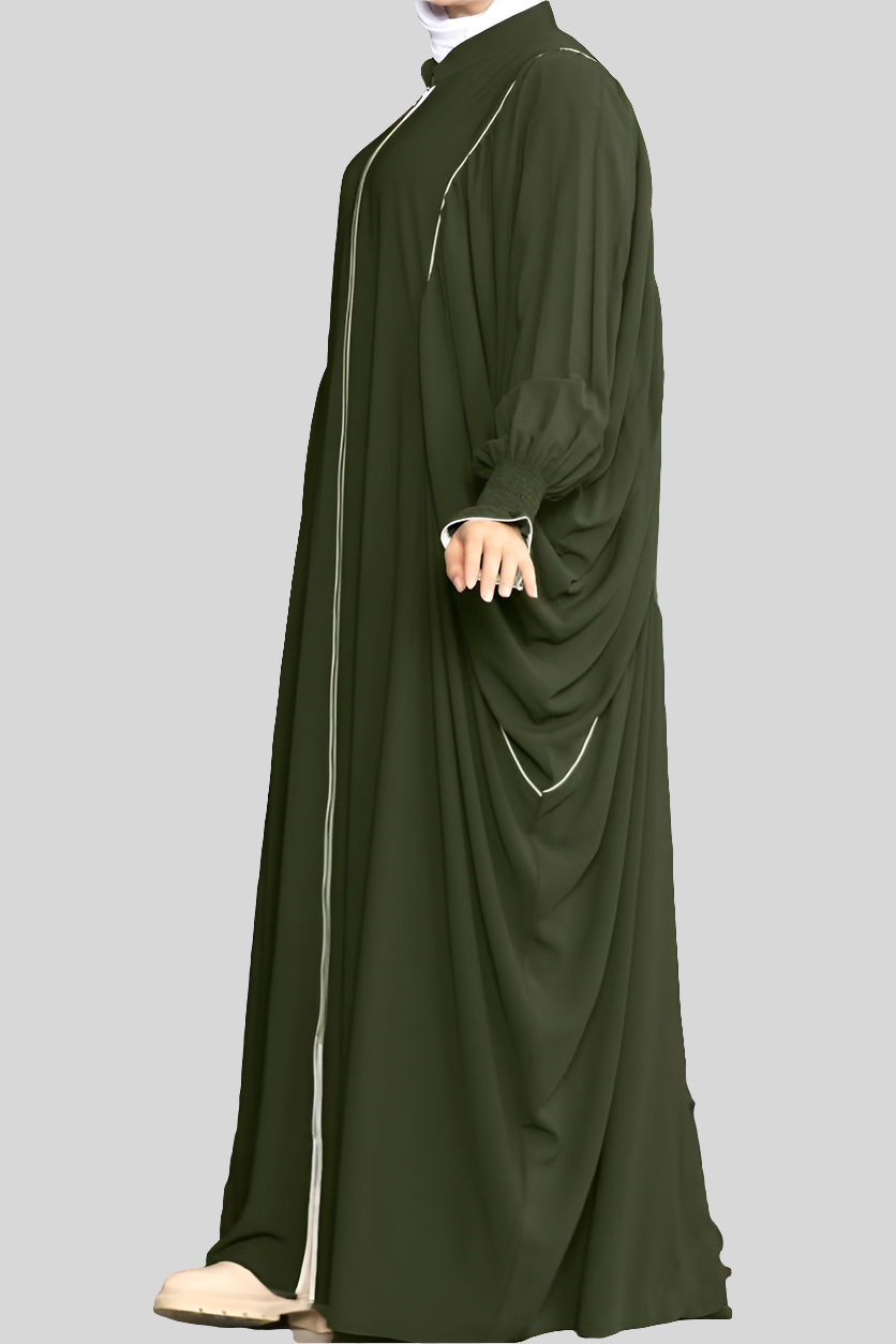 Olive Khaliji Simple Abaya