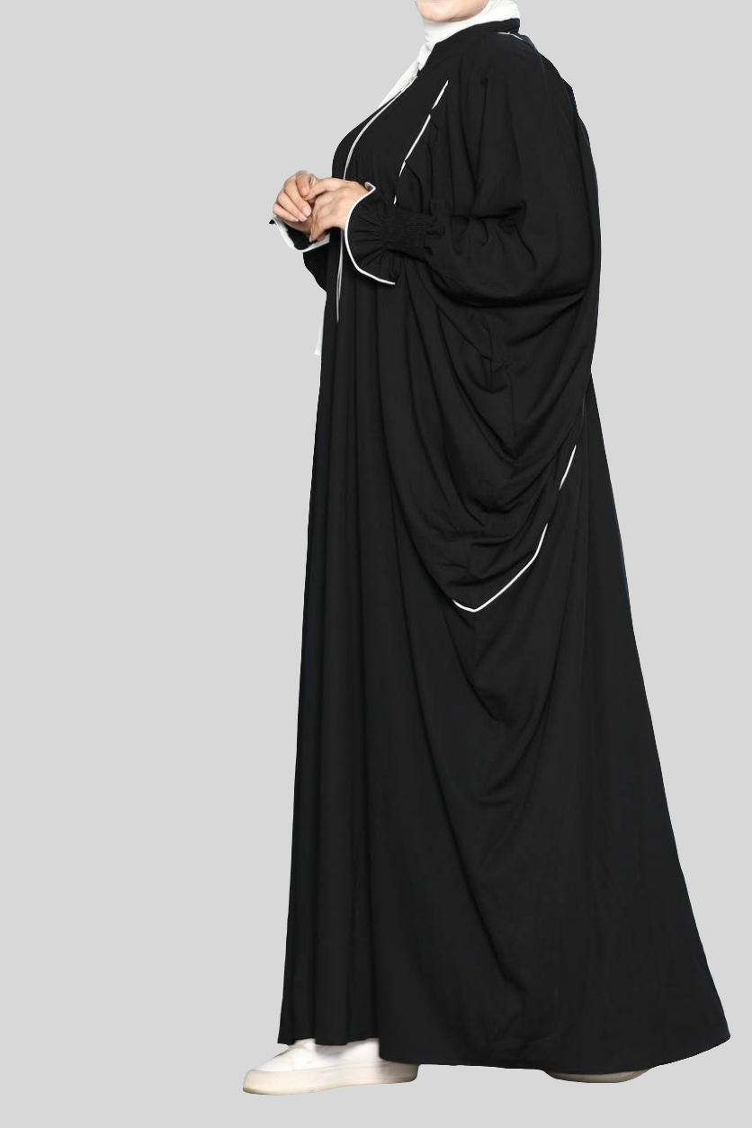 Black Khaliji Simple Abaya