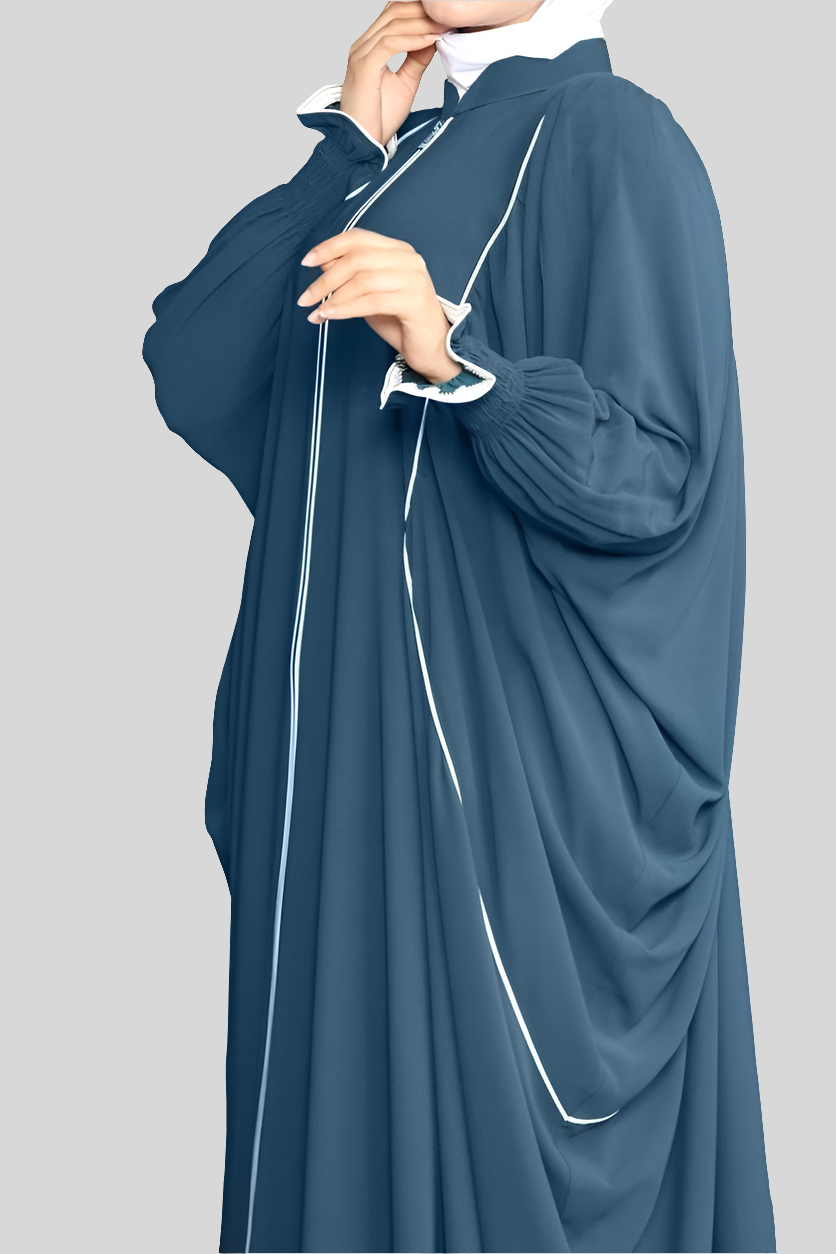 Green Khaliji Simple Abaya