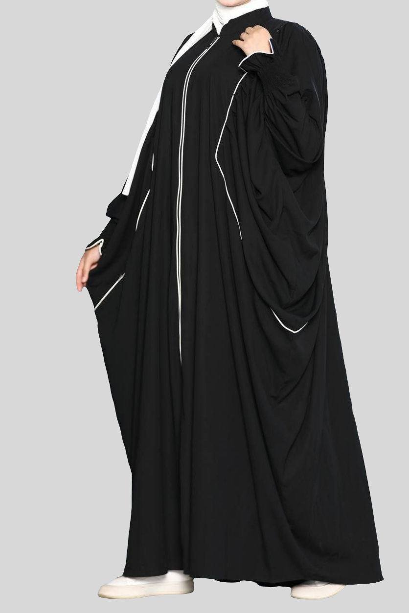 Black Khaliji Simple Abaya